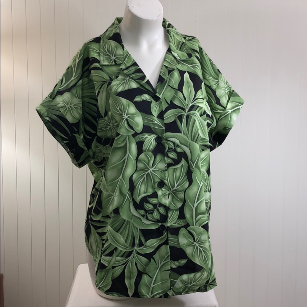 RM MALUMI OF HAWAII Aloha Shirt Cuffed Sleeves L